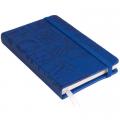 Zápisník s elastickým zavíráním, s kapsou na poznámky, tmavě modrá
