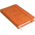 Zápisník s elastickým zavíráním, s kapsou na poznámky, oranžová