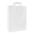 papírová taška strojní, bílý kraft papír 80 g BASKAS