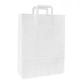 papírová taška strojní, bílý kraft papír 80 g BASKAM