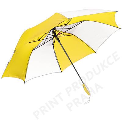 Vystřelovací deštník, žluto-bílý