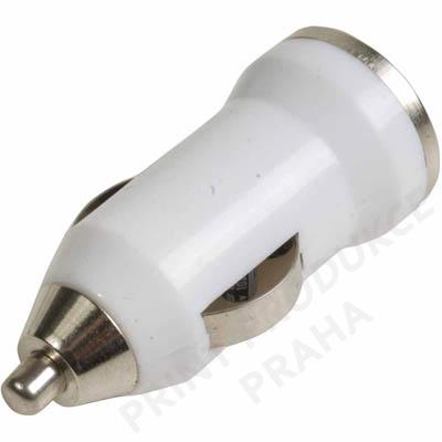 USB nabíječka na telefon do auta - 12V, bílá