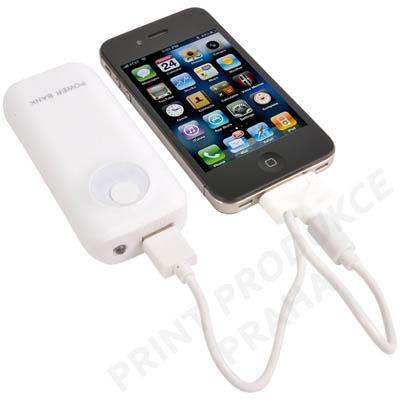 Záložní zdroj na mobil - powerbank, bílá