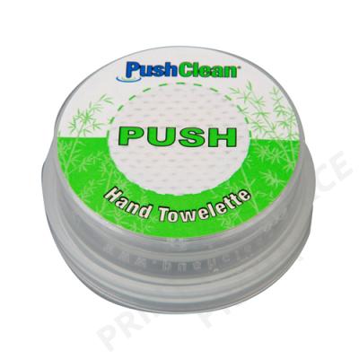 slisovaný čisticí ubrousek v plastové krabičce s tekutinou PUSHCLEAN