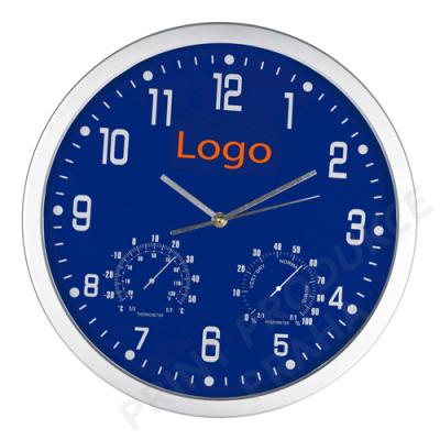 nástěnné hodiny s teploměrem, vlhkoměrem a s vyjmutelným štítkem pro logo APOLO