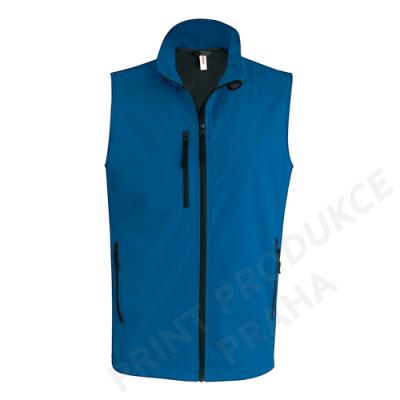 pánská softshellová vesta zn. KARIBAN, 95% polyester, 5% elastan, vodní sloupec 8000 mm, prodyšnost 3000 g/m2 GOULA