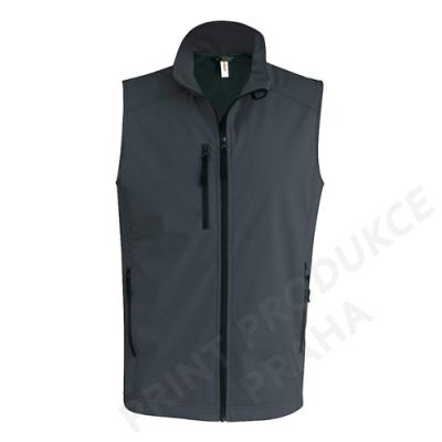 pánská softshellová vesta zn. KARIBAN, 95% polyester, 5% elastan, vodní sloupec 8000 mm, prodyšnost 3000 g/m2 GOULA