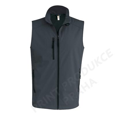 pánská softshellová vesta zn. KARIBAN, 95% polyester, 5% elastan, vodní sloupec 8000 mm, prodyšnost 3000 g/m2 GOULA